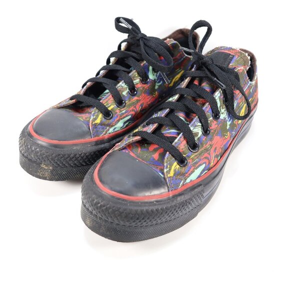 Converse Chuck Taylor Platform OX Womens Sz 8 Black Canvas Shoes 171210C Tie Dye - Picture 1 of 10